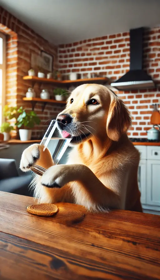 Thirsty Golden Retriever