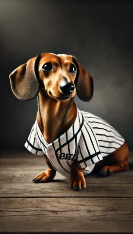 Dachshund Baseball Star