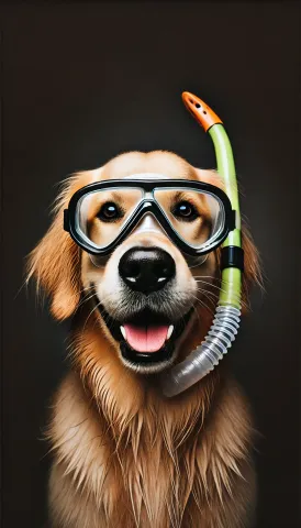 Snorkel-Ready Golden Retriever