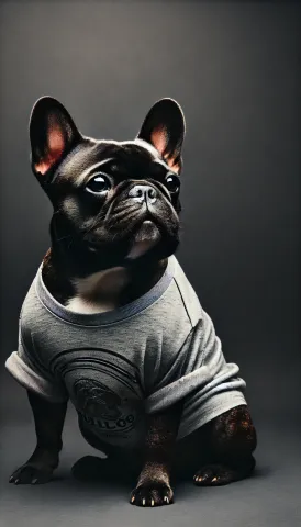 Stylish Frenchie in the Dark