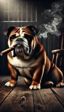 Bulldog Smoking Cigar