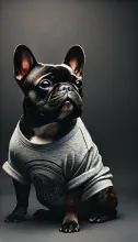 Stylish Frenchie in the Dark